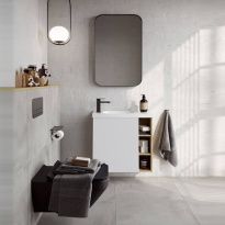 Мебель для ванной Aqwella Alba 60 L фасад белый матовый, корпус дуб давос