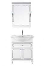 Мебель для ванной Vod-ok Мариэль 75 белая с серебром