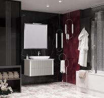 Мебель для ванной Opadiris Рубинно 90 подвесная серая, со столешницей (Nova)