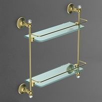 Двойная стеклянная полка  ART&MAX Antic Crystal AM-2682BSJ-Do золото
