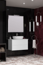 Мебель для ванной Opadiris Рубинно 90 подвесная белая, со столешницей (One)