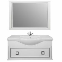 Мебель для ванной Tessoro Foster 105 подвесная белая с патиной серебро