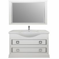 Мебель для ванной Tessoro Foster 120 напольная белая с патиной серебро