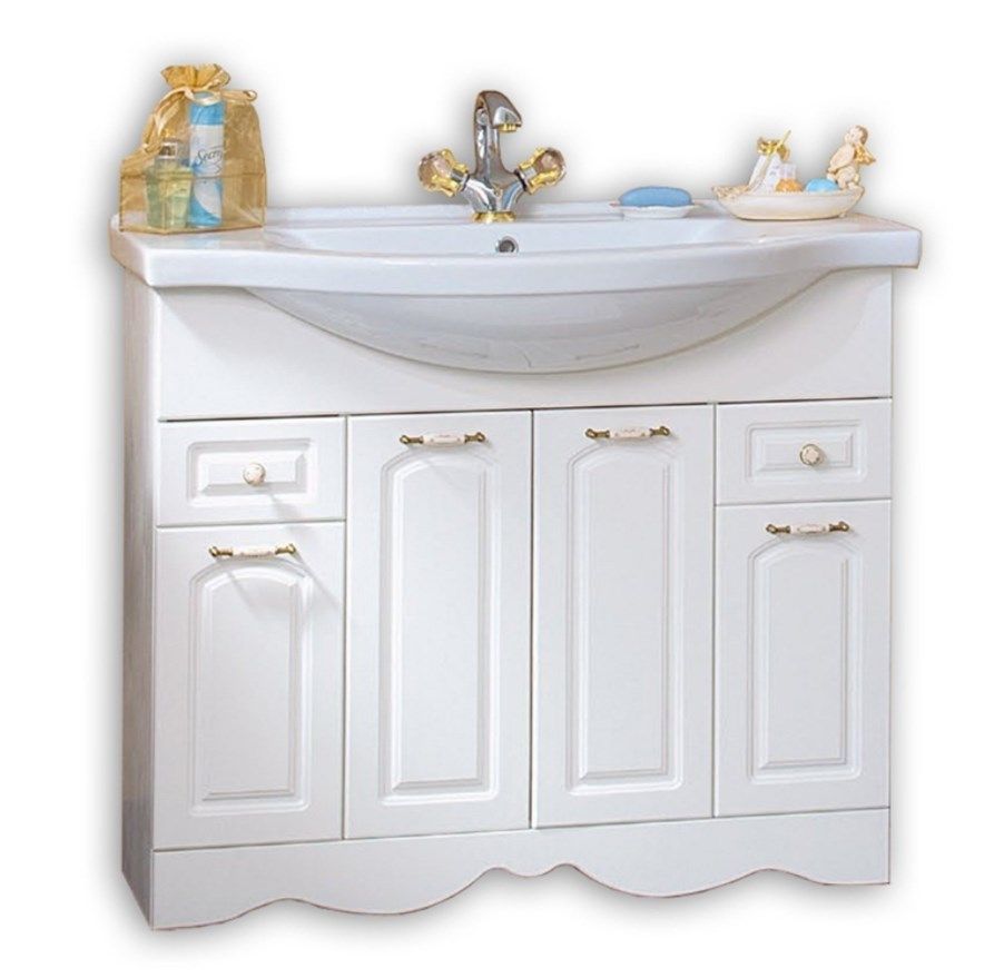 Тумба с раковиной Бриклаер Анна 100 белая