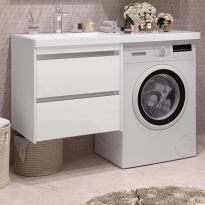 Тумба с раковиной Opadiris Фреш 120 под стиральную машину (раковина слева)