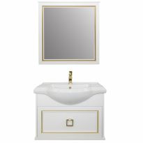 Мебель для ванной Tessoro Foster 65 подвесная белая с патиной золото