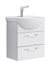 Тумба с раковиной Aqwella Аллегро 50 белая подвесная, 2 ящика