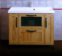 Тумба с раковиной Бриклаер Лофт 100 метрополитен грей