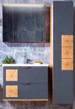 Мебель для ванной Бриклаер Форест 80 дуб золотой, с раковиной Como 80