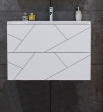 Тумба с раковиной Бриклаер Кристалл 80 без ниши, белая