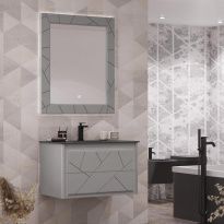 Мебель для ванной Opadiris Луиджи 90 с раковиной антрацит, серая матовая