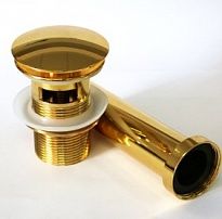 Донный клапан Melana T201D золото с переливом