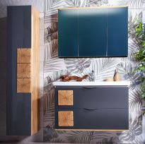 Мебель для ванной Бриклаер Форест 100 дуб золотой, с раковиной Фостер 100