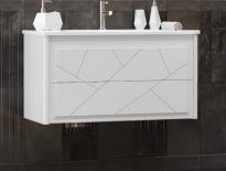 Тумба с раковиной Opadiris Луиджи 100 белая матовая (раковина MYJOYS Эйфория)