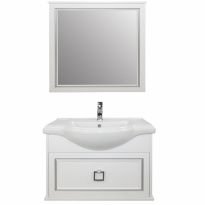 Мебель для ванной Tessoro Foster 80 подвесная белая с патиной серебро