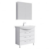 Мебель для ванной Aqwella Аллегро 85 белая напольная, 3 ящика