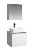 Мебель для ванной Aqwella 5 stars Mobi 60 фасад белый, корпус бетон светлый