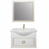 Мебель для ванной Tessoro Foster 80 подвесная белая с патиной золото