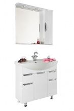 Мебель для ванной Vod-ok Лира 85 белая с бельевой корзиной