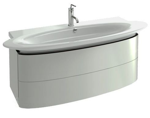 Тумба с раковиной Jacob Delafon Presquile 130 белая, 2 ящика