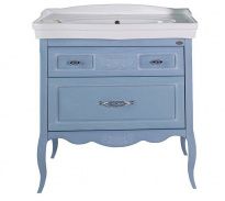 Тумба с раковиной ASB-Woodline Модерн 85 рошфор, патина серебро