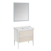 Мебель для ванной ASB-Woodline Лорена 80 белый/бежевый