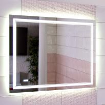 Зеркало Бриклаер Эстель-2 100 с подсветкой LED, с часами, сенсор на корпусе