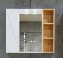 Зеркало со шкафчиком и полками Бриклаер Кристалл 80-1 белый