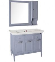 Мебель для ванной ASB-Woodline Гранда 105 со шкафчиком grigio (серая)