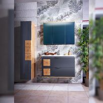 Мебель для ванной Бриклаер Форест 100 дуб золотой, с раковиной Mario 100