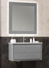 Мебель для ванной Opadiris Луиджи 100 серая матовая (раковина MYJOYS Эйфория)