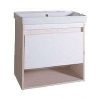 Тумба с раковиной ASB-Mebel Оливия 70 белый глянец/светлое дерево