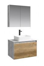 Мебель для ванной Aqwella 5 stars MobI 80 фасад дуб балтийский, корпус бетон светлый