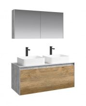 Мебель для ванной Aqwella 5 stars MobI 120 фасад дуб балтийский, корпус бетон светлый
