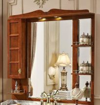Зеркало Tessoro Siena 120 орех ( полки + карниз + шкафчик L/R)