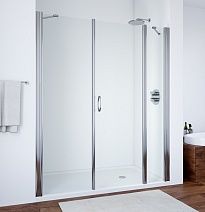 Душевое ограждение Vegas Glass EP-2F 0140 09 01 профиль золотой, стекло прозрачное