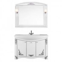 Мебель для ванной Vod-ok Кармен 105 с дверками патина серебро