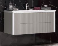 Тумба с раковиной Opadiris Рубинно 120 подвесная, серая