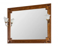 Зеркало Vod-ok Дубэлла 105 орех, со светильниками