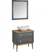 Мебель для ванной ASB-Woodline Каталина 100 серая