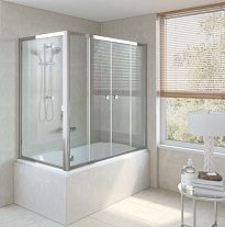 Душевое ограждение Vegas Glass Z2V+ZVF 150*80 08 05 профиль глянцевый хром, стекло бронза