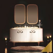 Тумба Tessoro Rivoli 180 корпус белый/цоколь с ножками золото