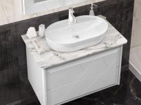 Тумба с раковиной Opadiris Луиджи 90 со столешницей (One) белая матовая