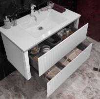 Тумба с раковиной Opadiris Рубинно 90 подвесная белая