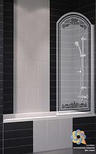 Душевое ограждение Vegas Glass EV arc 0075 09  В10+В10 профиль золото, стекло сатин рисунок матовый