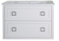 Тумба с раковиной ASB-Woodline Рома 100 П белая