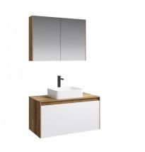 Мебель для ванной Aqwella 5 stars Mobi 100 фасад белый, корпус дуб балтийский