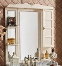 Зеркало Tessoro Siena 100 ивори (полки + карниз + шкафчик L/R)