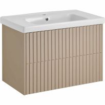 Тумба с раковиной ASB-Woodline Риола 80 подвесная, капучино