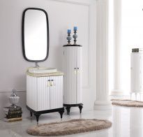  Тумба Tessoro Rivoli 80 корпус белый/цоколь с ножками черный